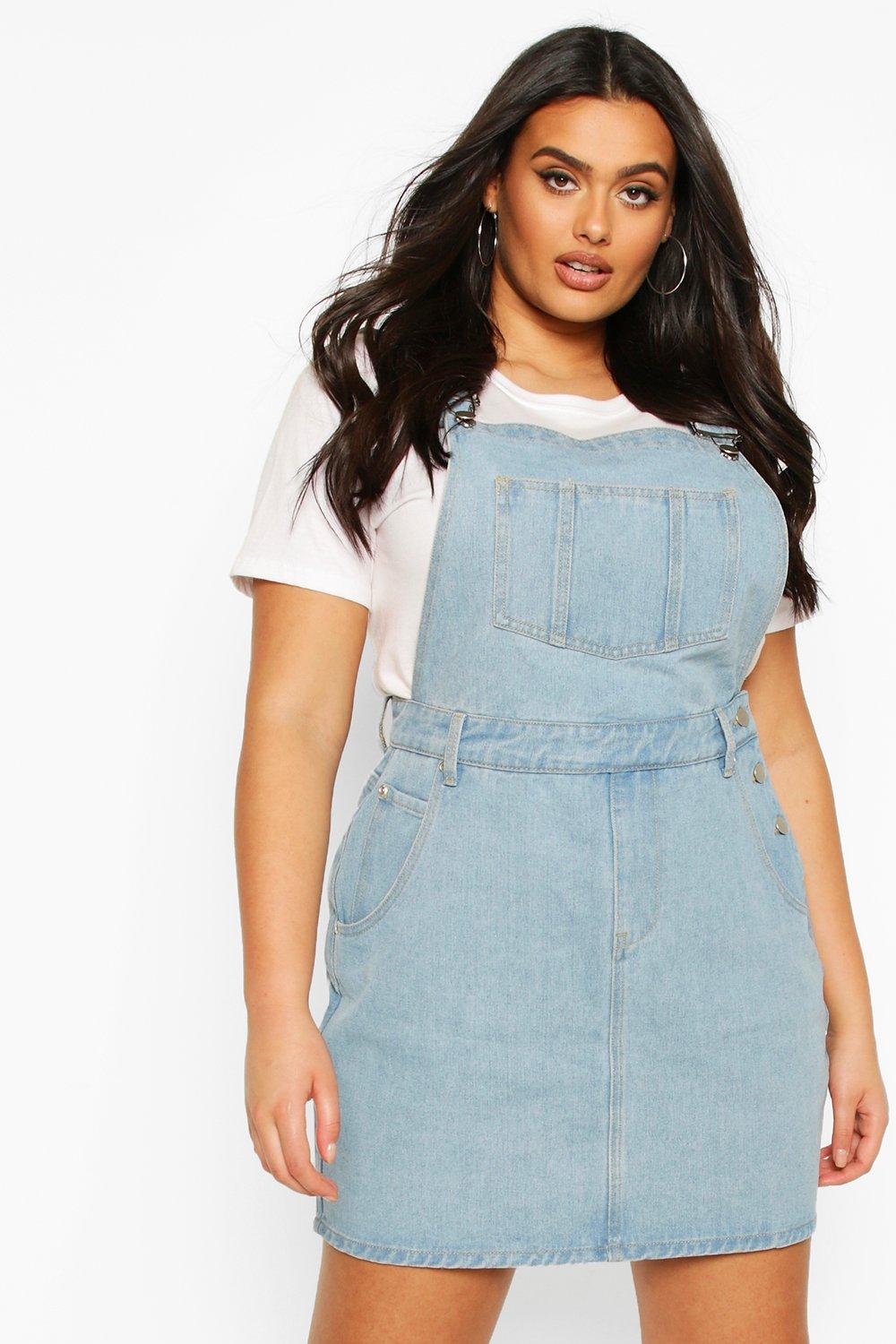 Light denim pinafore on sale dress